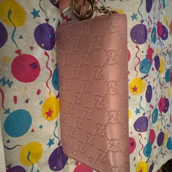 GUCCI Guccissima Leather Zip Around Wallet Pink Gold w/ COA - Picture 9 of 10